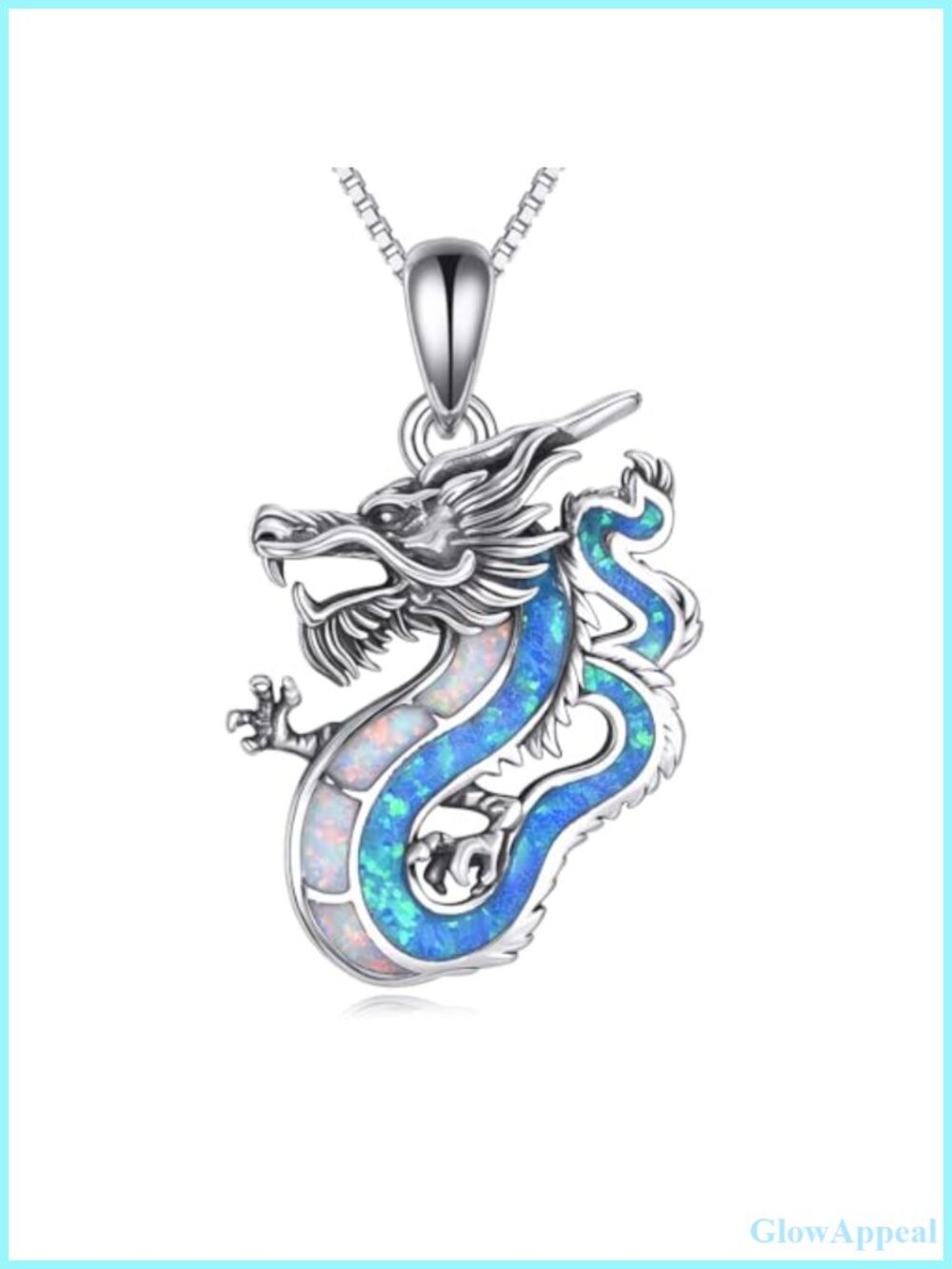 S925 Sterling Silver Dragon Necklace Opal Pendant 18k Gold Plated 18+2 Inch